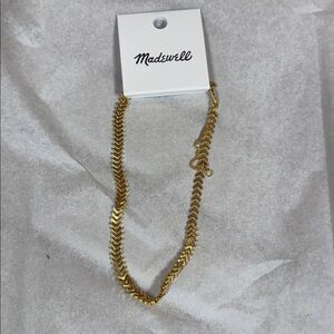 NWT🔖Madewell Necklace Gold Bohemian Infinite Arrow Chain Arrowstack Chevron